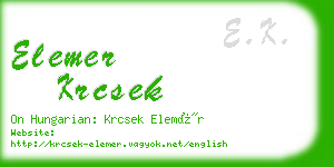 elemer krcsek business card